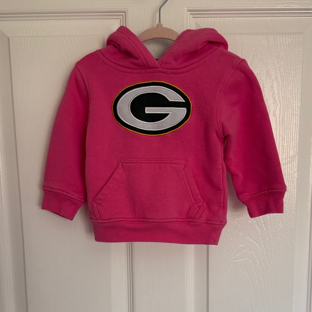 NFL Kids Pink Hoodie with Black and Gold Emblem